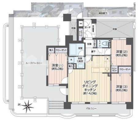  3LDKE6KEpE[toRj[35.55m2t