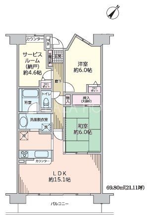  2SLDK�E6�K�쓌�����E�z����ǍD���]�ǍD��